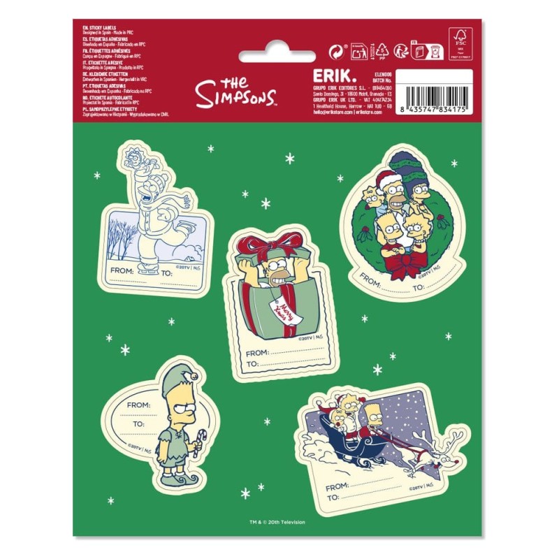 The Simpsons Premium Self-Adhesive Christmas Labels (10)