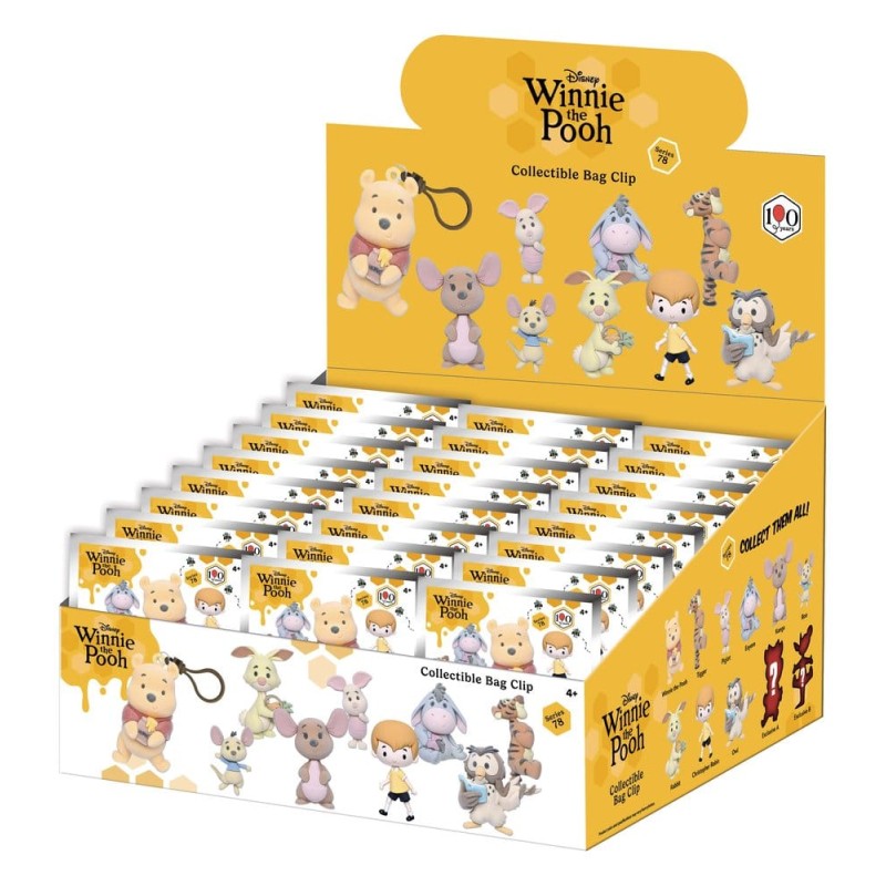 Winnie l'ourson 100th Anniversary présentoir porte-clés 3D en PVC série 78 Blind Bag (24) (Flocked)