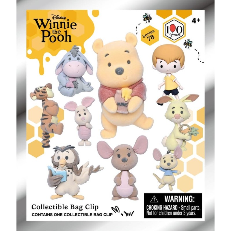 Winnie l'ourson 100th Anniversary présentoir porte-clés 3D en PVC série 78 Blind Bag (24) (Flocked)