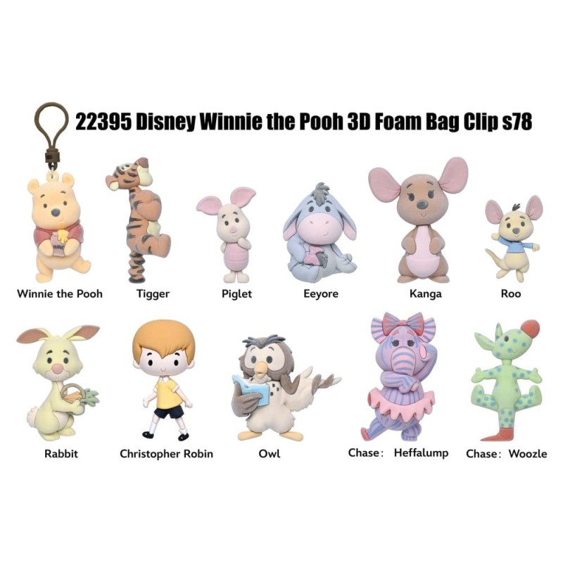 Winnie the Pooh 100th Anniversary 3D PVC Bag Clips Series 78 Blind Bag Display (24) (Flocked)