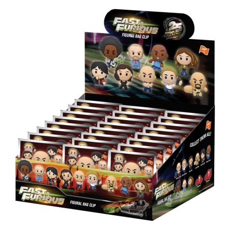 Fast & Furious 25th Anniversary 3D PVC Bag Clips Series 1 Blind Bag Display (24)