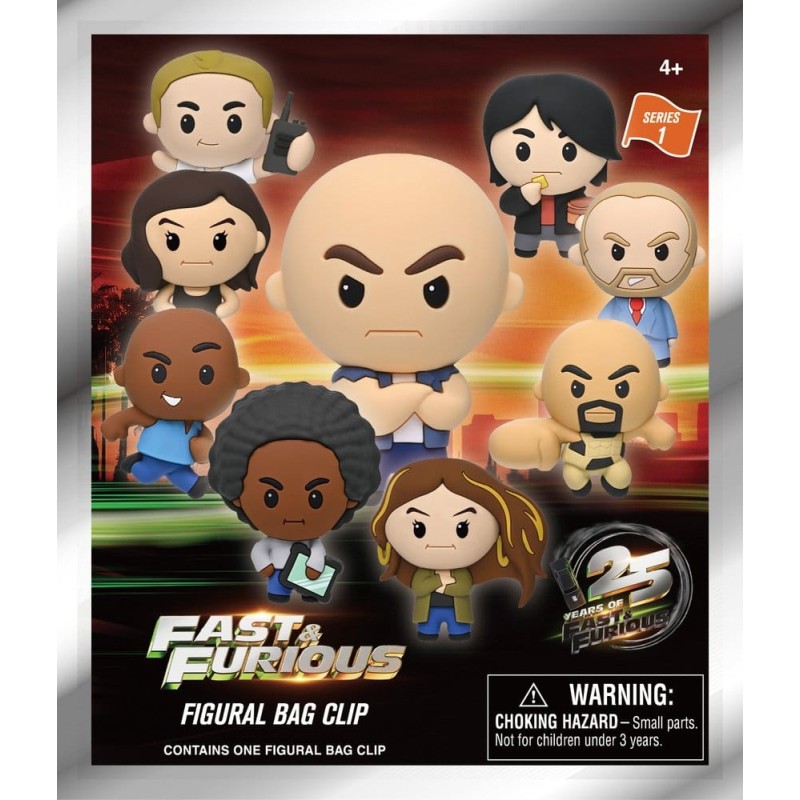 Fast & Furious 25th Anniversary 3D PVC Bag Clips Series 1 Blind Bag Display (24)