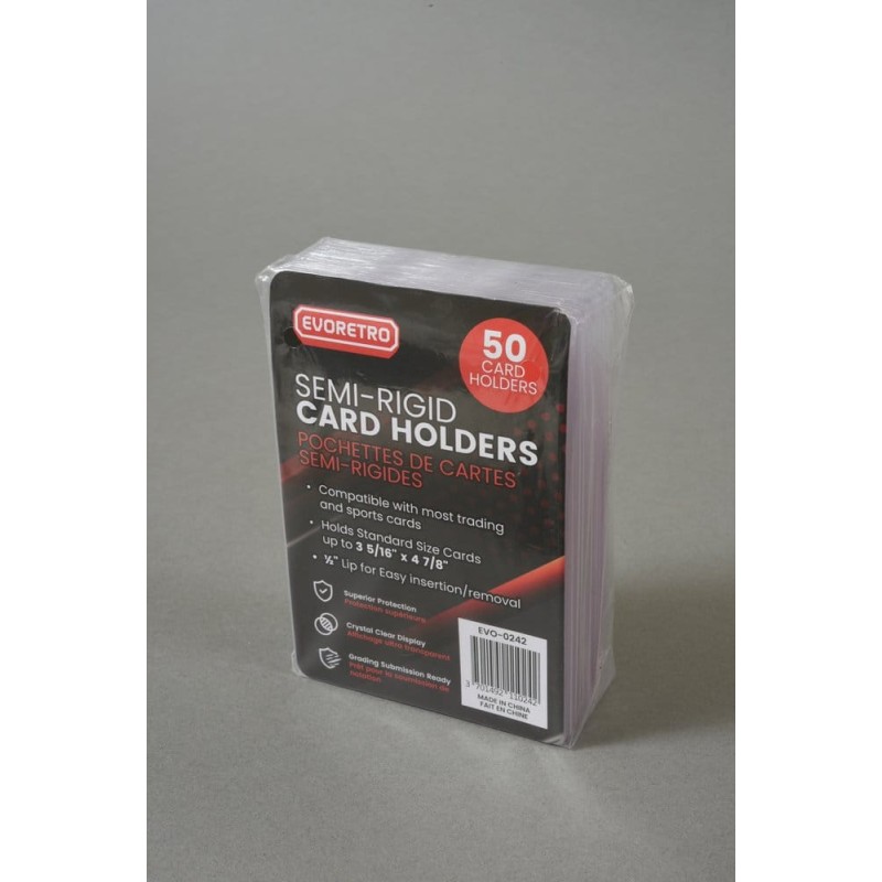 Evoretro pack 50 pochettes pour cartes Semi-Rigid 8 x 12 cm