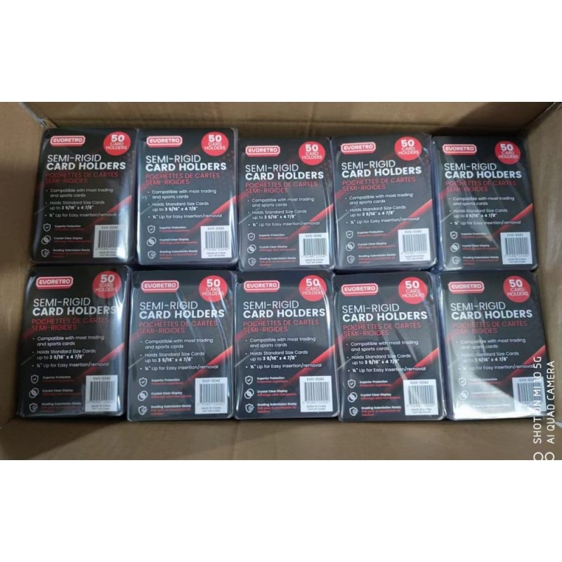 Evoretro Card Holders 50-Pack Semi-Rigid 8 x 12 cm