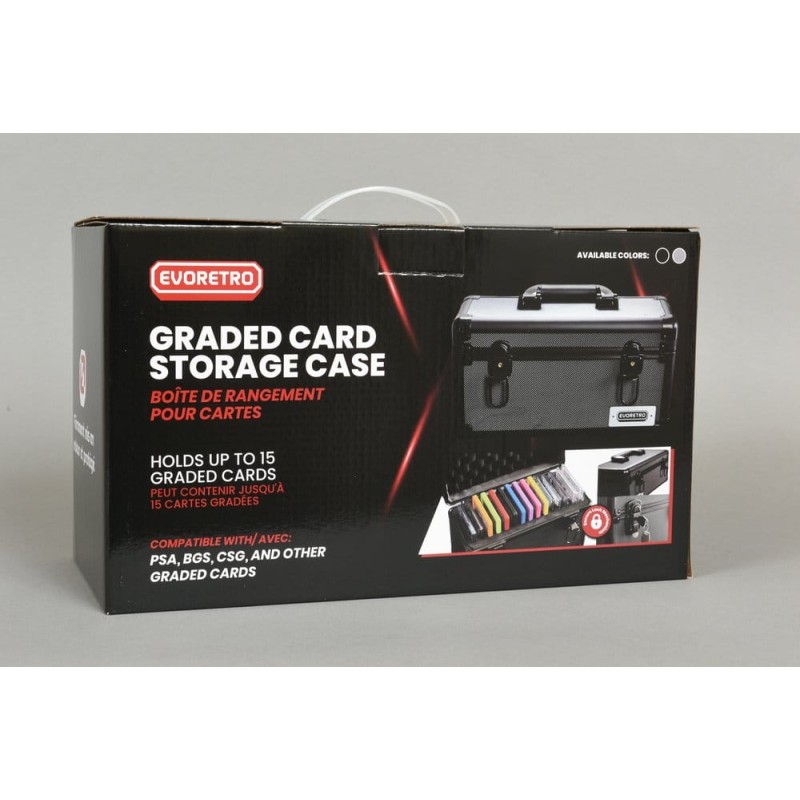 Evoretro Trading Card Storage Box for 15 Slabs Gray 33.9 x 13.4 cm