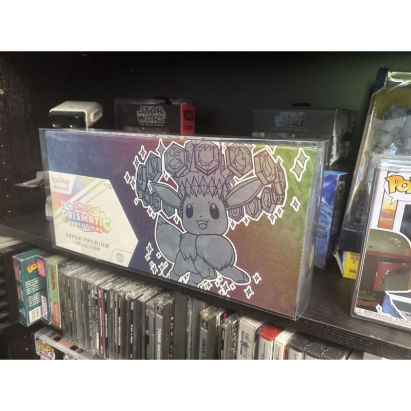 Pack 2 boîtes de protection en PET pour Pokémon Prismatic Evolutions Super Collection Box 38 x 18 cm