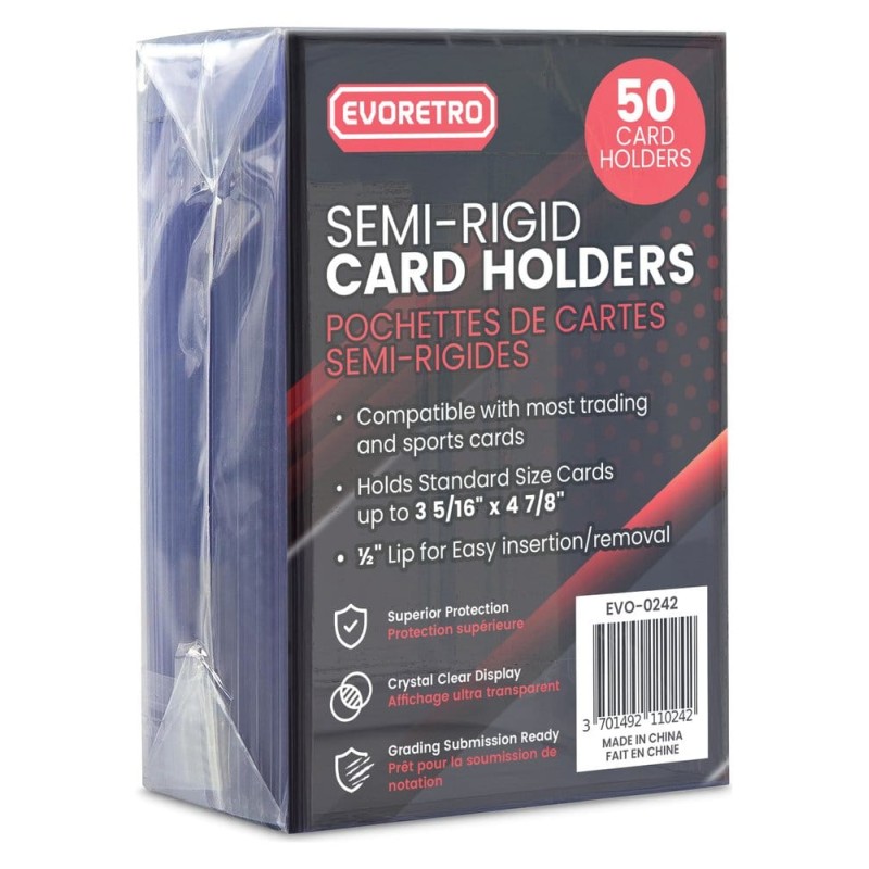 Evoretro pack 200 pochettes pour cartes Semi-Rigid 8 x 12 cm