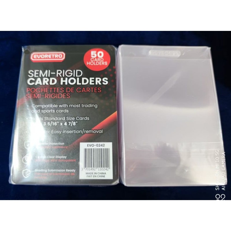 Evoretro pack 200 pochettes pour cartes Semi-Rigid 8 x 12 cm