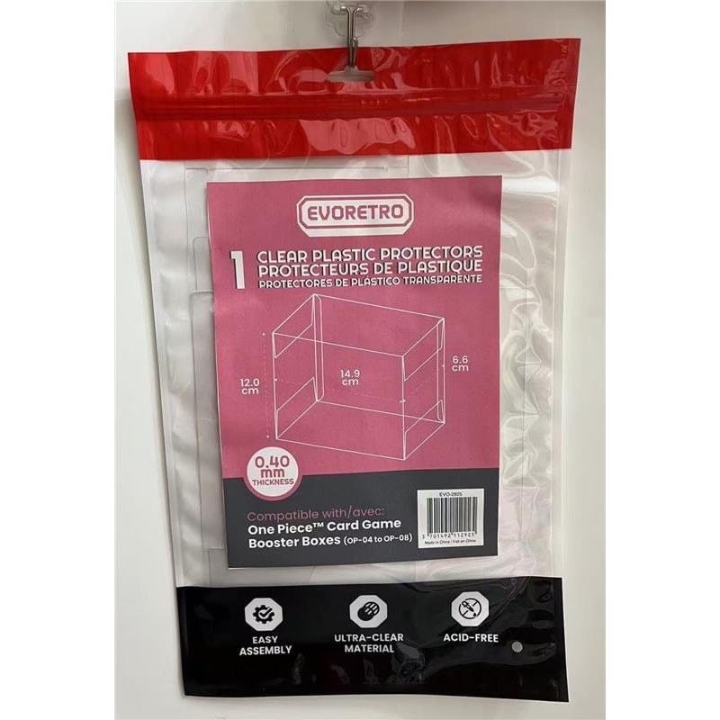Evoretro PET Protectors 1-Pack for One Piece Card Game Booster Boxes (OP-04 to OP-08) 12 x 6 x 15 cm