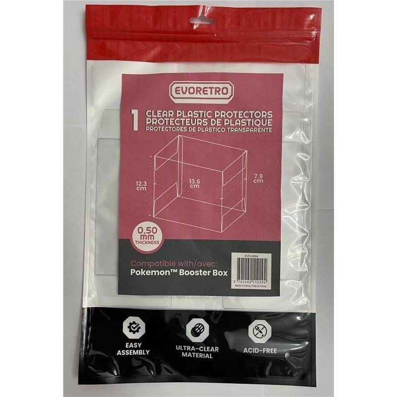 Evoretro Pack 1 boîte de protection en PET pour Pokémon Booster Box