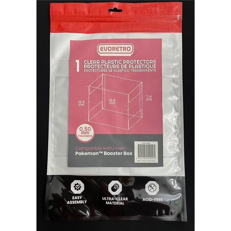 Evoretro Pack 1 boîte de protection en PET pour Pokémon Booster Box