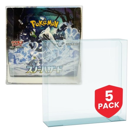 Evoretro Pack 5 boîtes de protection en PET pour Pokémon Booster Box Japonaise Grande