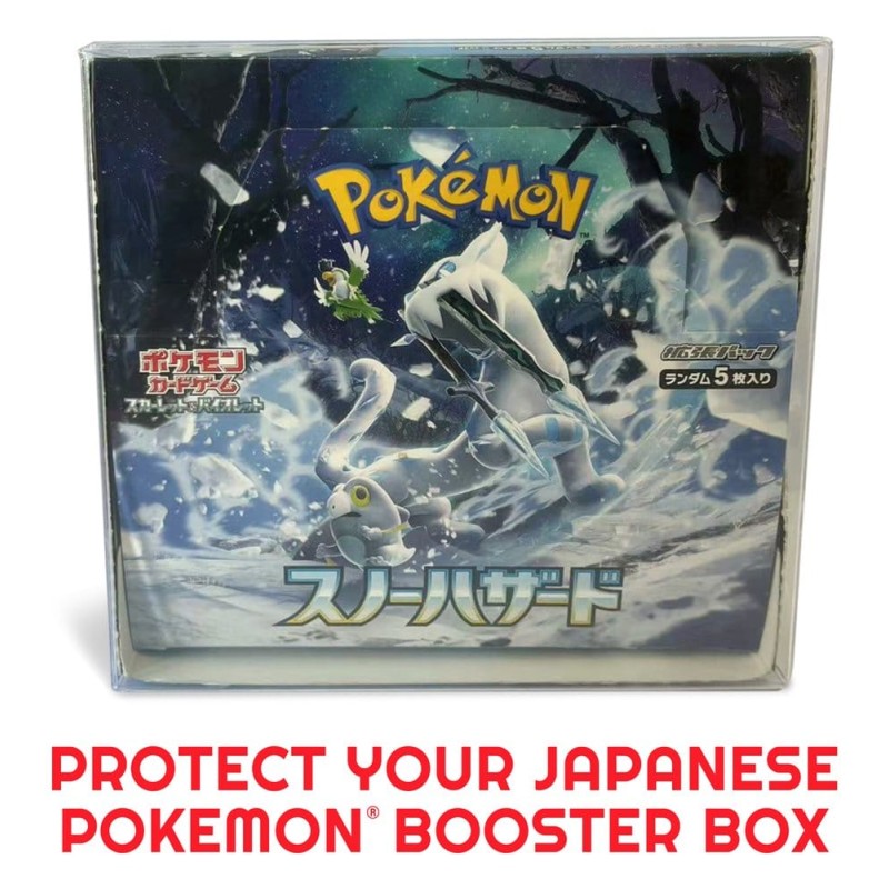 Evoretro Pack 5 boîtes de protection en PET pour Pokémon Booster Box Japonaise Grande