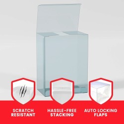 Evoretro Pack 5 boîtes de protection en PET pour Pokémon Medium Tins 12x8x15cm