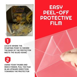 Evoretro Pack 5 boîtes de protection en PET pour Pokémon Medium Tins 12x8x15cm