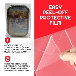Evoretro Pack 5 boîtes de protection en PET pour Pokémon Small Tins 8x3x13cm