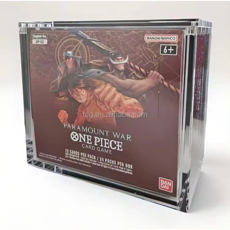 Evoretro Acrylic Display Case for Bandai One Piece TCG Larger Booster Box (OP-02)