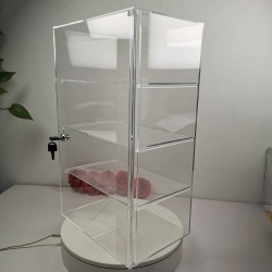 Evoretro Vitrine de comptoir à 4 niveaux en acrylique avec serrure