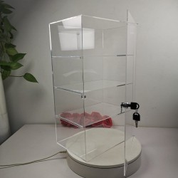 Evoretro Vitrine de comptoir à 4 niveaux en acrylique avec serrure