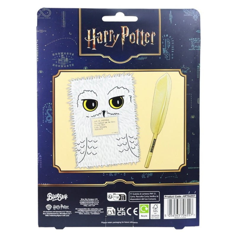 Harry Potter Plush Notebook Set with Pen Hedwig Magical Locations