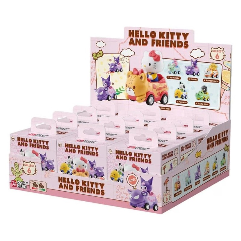 Sanrio Zoom Hero véhicules à friction avec figurine Hello Kitty and Friends Series 1 boîte-mystère présentoir (12)