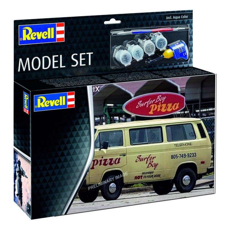 Revell - Maquette Volkswagen - Model Set - Stranger Things Argyle's VW T3 Surfer Boy Pizza Van (1:25) | 4009803167725