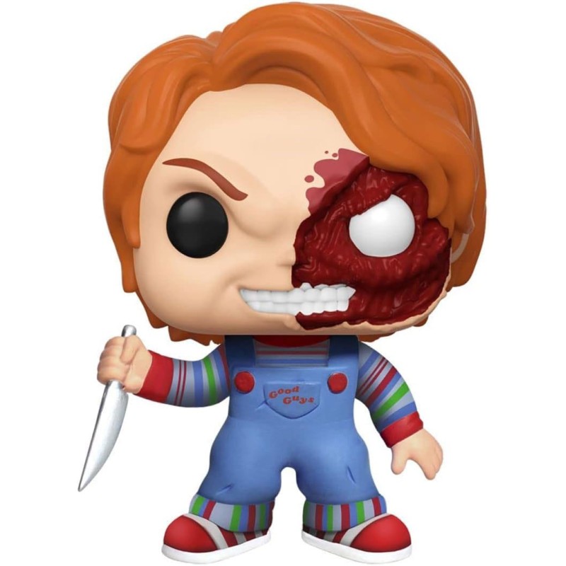 Chucky Jeu d´enfant POP! Movies Vinyl (Exc) figurine Chucky Half (BD) 9 cm | 0889698430326