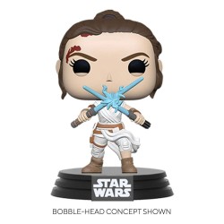 Star Wars Episode IX POP! Movies Vinyl Figurine Rey w/2 Light Sabers 9 cm