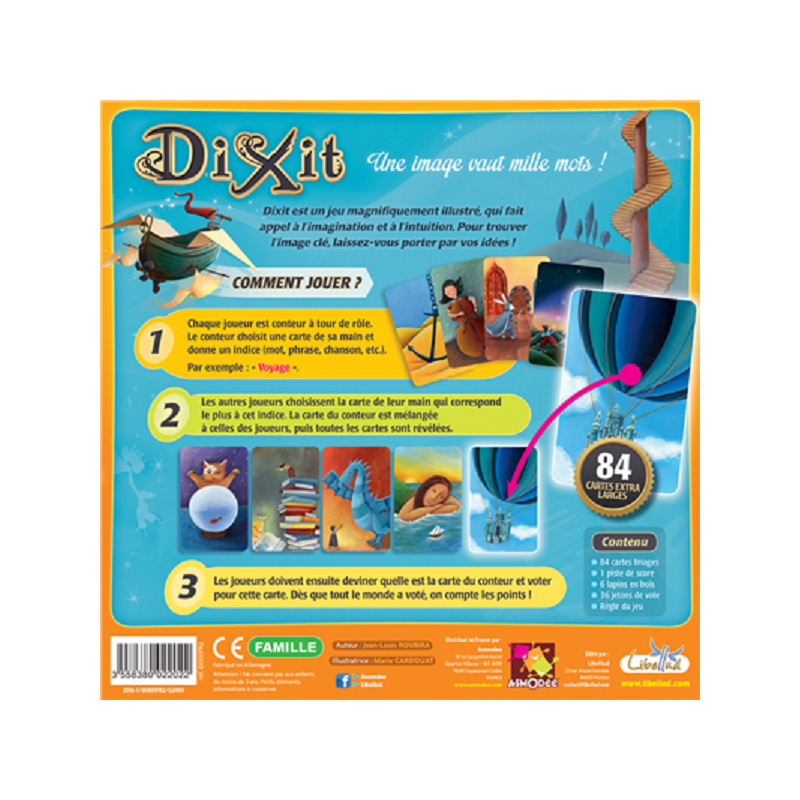 jeu : Dixit
éditeur : Libellud
version française