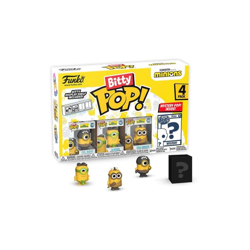 Minions pack 4 figurines Bitty POP! Vinyl Eye Matie 2,5 cm | 0889698730358