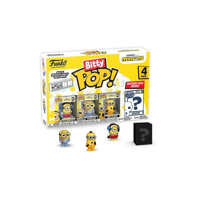 Minions pack 4 figurines Bitty POP! Vinyl Roller Skating Stuart 2,5 cm | 0889698730372