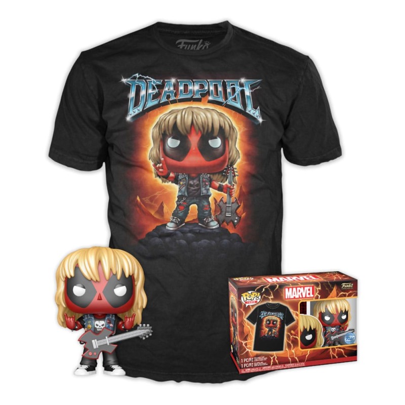 Deadpool POP! & Tee set figurine et T-Shirt Heavy Metal (M) | 0889698750585