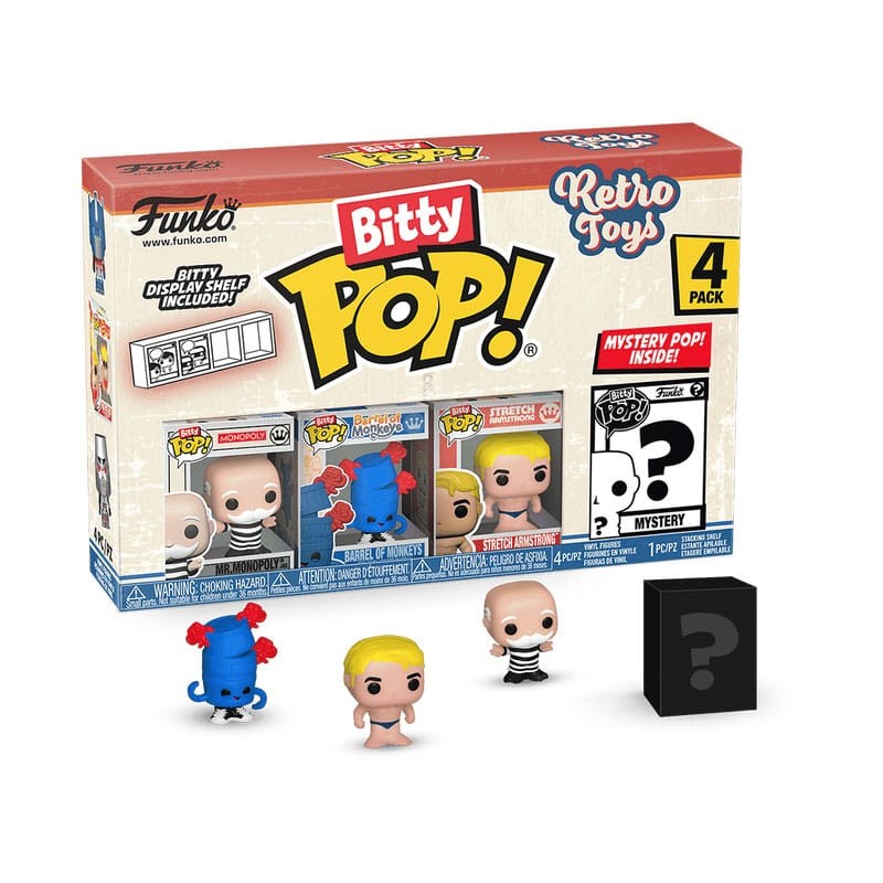 Retro Toys pack 4 figurines Bitty POP! Vinyl Mr. Monopoly 2,5 cm | 0889698754491