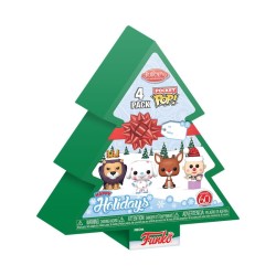 Rudolph Holiday 2024 pack 4 porte-clés Pocket POP! Vinyl Tree Holiday Box 4 cm