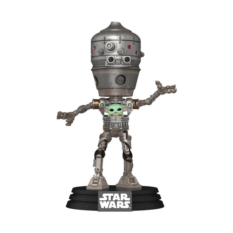 Star Wars: The Mandalorian POP! Deluxe Vinyl bobblehead figurine IG-12 with Grogu 17 cm | 0889698800013