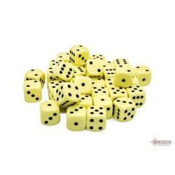 Chessex - Ondoorzichtig 12mm d6 (36 kubussen) - Pastel Geel/zwart | 601982043148