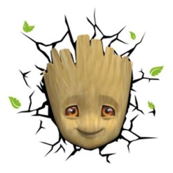 Marvel lampe 3D LED Baby Groot Face 3D