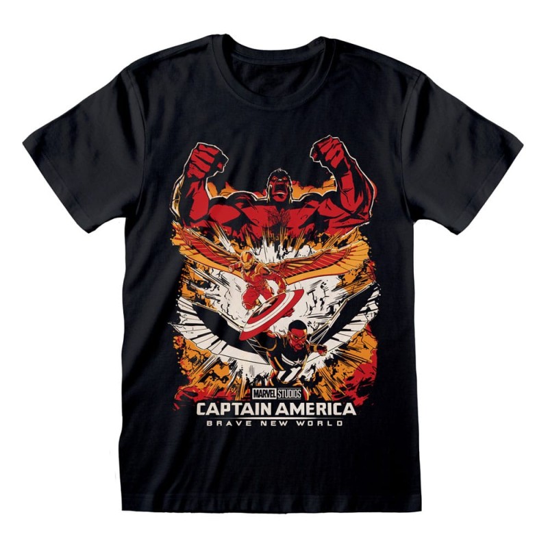 Captain America Brave New World T-Shirt Montage (M) | 5056811531245