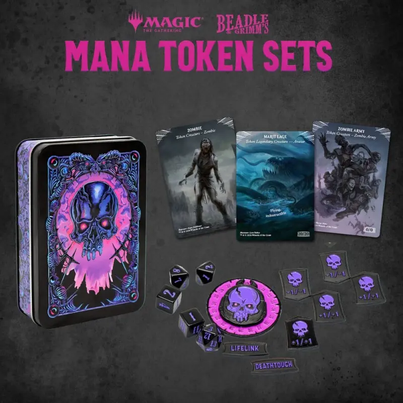 Magic the Gathering Dice and Token Pack Black Mana | 0850060996009