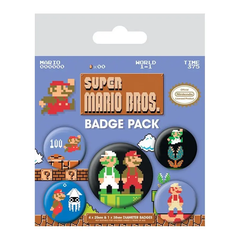 Super Mario Bros. pack 5 badges | 5050293804422