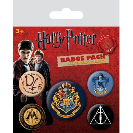 Harry Potter pack 5 badges Hogwarts | 5050293804859