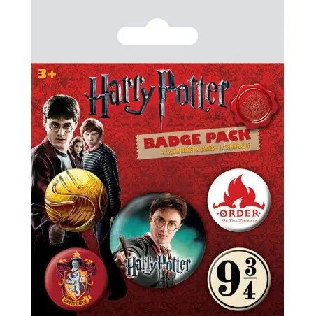 Harry Potter pack 5 badges Gryffindor | 5050293804866