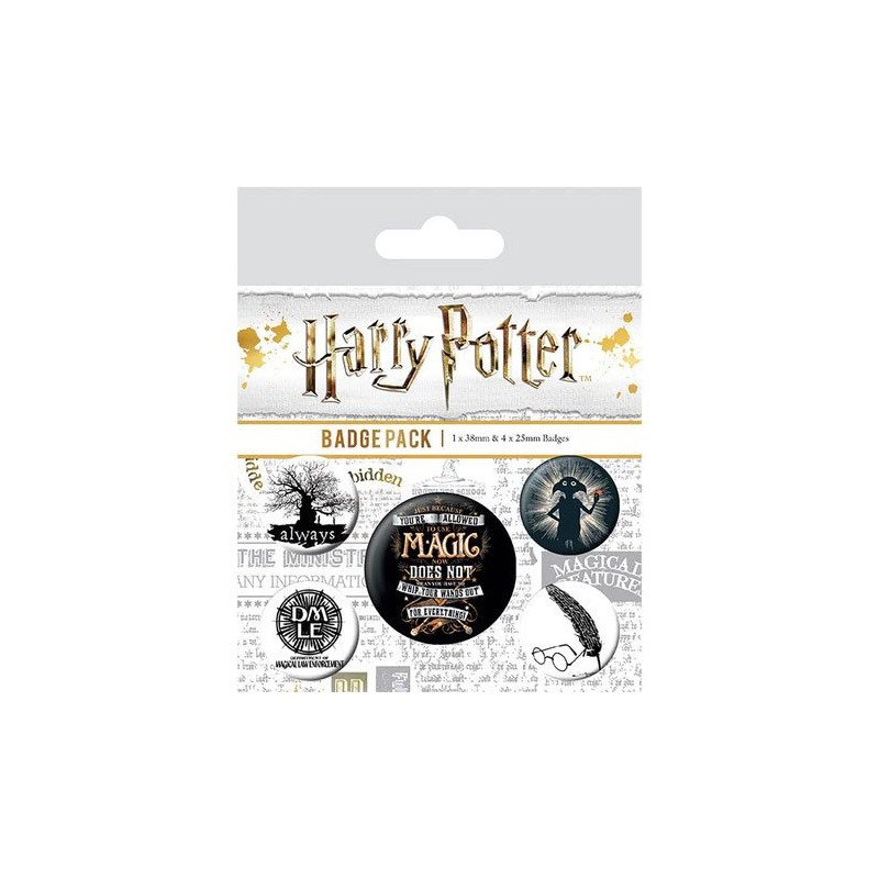 Harry Potter pack 5 badges Symboles