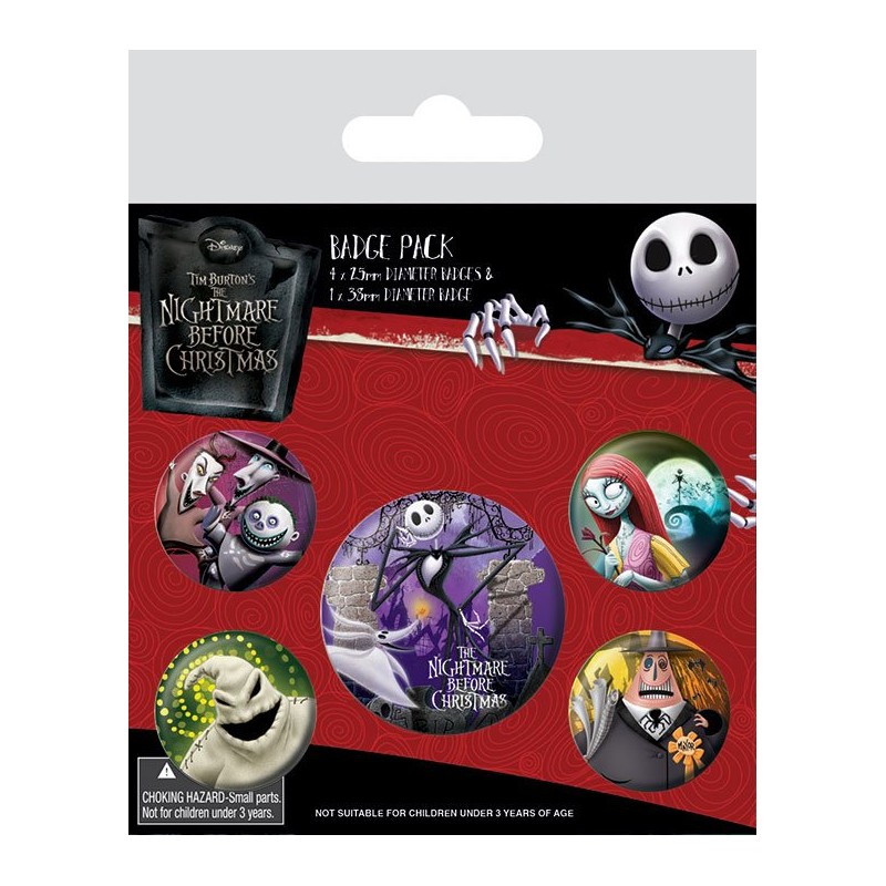 L´étrange Noël de Mr. Jack pack 5 badges Characters