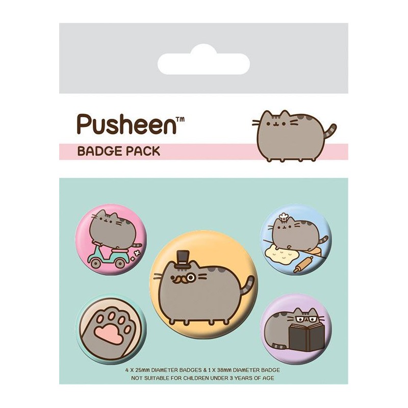 Pusheen pack 5 badges Fancy
