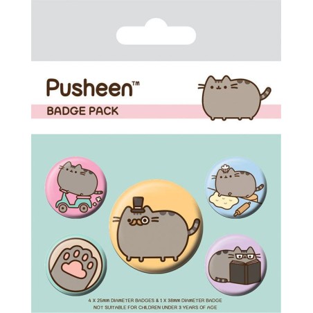 Pusheen pack 5 badges Fancy