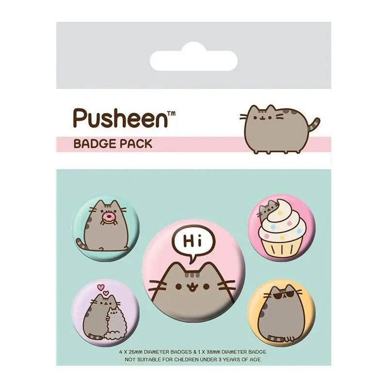 Pusheen pack 5 badges Pusheen Says Hi | 5050293806242