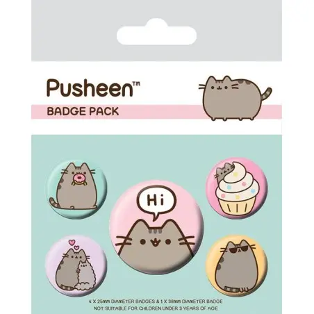 Pusheen pack 5 badges Pusheen Says Hi | 5050293806242