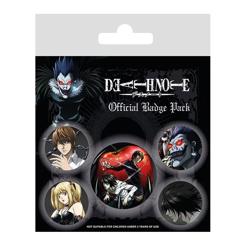 Death Note pack 5 badges Characters | 5050293806341