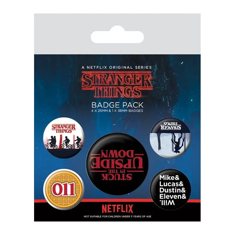 Stranger Things pack 5 badges Upside Down | 5050293806556